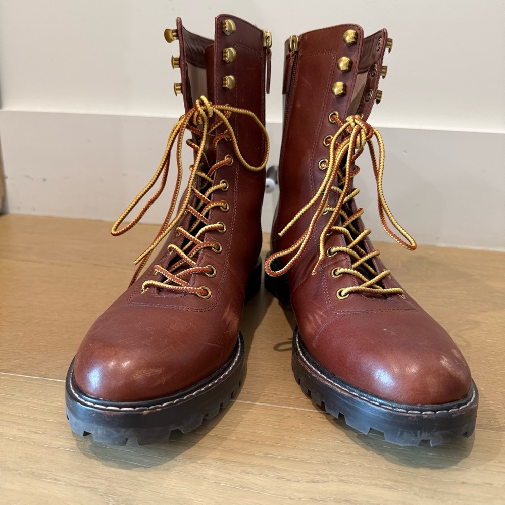 J. Crew Leather Lace-Up Boots